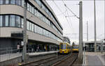 Neuer Bahnsteig - 

... an der Station Möhringen Bahnhof der Stuttgarter Stadtbahn. Der Bahnsteig der Linie U3 in Fahrtrichtung Plieningen wurde neu errichtet und in einen dortigen Gebäude-Neubau integriert. 

26.04.2024 (M)