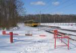 In freier Landschaft -     Überlandstrecke Möhringen - Plieningen der Linie U3,     28.02.2005 (M)