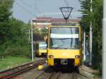 Begegnung zweier Stadtbahnzge der SSB nahe der Haltstelle SSB-Zentrum (19.07.2007)