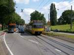 Wagen 3108 auf der U14 Richtung Heslach kurz vor der Einfahrt in die Haltestelle Wilhelma (10.08.07)