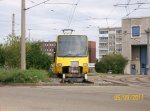 4177/4178 an der Hauptwerkstatt der SSB (Stuttgarter Straenbahnen AG) in   Stuttgart Mringen (BP-2 Mringen) am Prellbock.