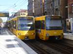 3387/3388 und 3181/3182 stehen am 6.9.2011 an der haltestelle stckach beide sind auf der U4 unterwegs