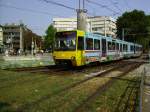 SSB-Tw 3053 war am 04.09.2012 kurz vor der Haltestelle Bad Cannstadt Wilhelmsplatz als Betriebsfahrt unterwegs.