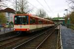VGF Düwag U3 Wagen 151+153 am 01.04.23 auf der Linie U7 in Frankfurt am Main
