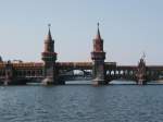 Berliner U-Bahn,Oberbaumbrcke mit Kleinprofilzug Typ A3 am 20.08.02
