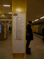Fahrtverlauf U5 der Berlinier U-Bahn in Berlin/Lichtenberg, am 18.10.2013.