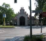 U-Bahnhof Podbielskiallee: Entwurf von H.Schweitzer, das Gebude wirkt wie ein mrkisches Torhaus und soll somit den Abschluss des Strassenzuges gegenber bilden.