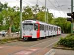 Die U75 am Hauptbahnhof Neuss.(10.9.2014) 
