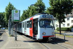 Düsseldorf Rheinbahn U75 (GT8-SU 3234) D-Eller, Vennhauser Allee (Endstelle, Ausstieg) am 19.