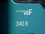 VGF U2 Wagen Beschriftung von Wagen 340 am 08.06.13 in Frankfurt am Main Eckenheim 
