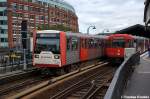 DT3-E 835-1 U-Bahn Hamburg als U3 von Wandsbek-Gartenstadt nach Schlump/Barmbek in Baumwall.