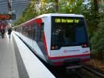 Hamburg: Die U3 nach S+U Bahnhof Berliner Tor im U-Bahnhof Borgweg.