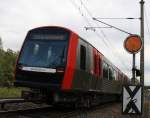 22.09.2011 DT 5 (301 - 3) der Hamburger U-Bahn auf einer Testfahrt auf der Kremmener Bahn.