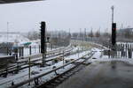 Blick von der U4 Endstation Hamburg Elbbrücken Richtung City; 16.02.2026.