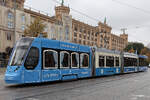 Eine der zwei Jubiläumstrams auf der Maximilansbrücke am Tag zum 150 Geburtstag der Münchener Straßenbahn am 17.10.26.
