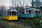 Im Bahnhof Schönau der früheren DB-Bahnstrecke Neckarsteinach-Schönau wurden seit 1984 verschiedene erhaltenswerte Straßenbahnfahrzeuge abgestellt und sich selbst überlassen.