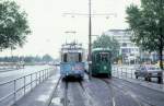 Heidelberg HSB SL 4 (GT6 217) / SL 1 (GT6 237) Bunsen-Gymnasium am 2. Juli 1980.