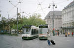 Augsburg Stadtwerke Augsburg SL 2 (Siemens NF8 850) / SL 1 (Siemens NF8 849) Königsplatz am 17.