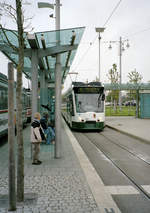 Augsburg Stadtwerke Augsburg SL 4 (Siemens NF8 865) Oberhausen, Augsburg Nord am 17.