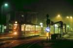 Augsburg Tw 539 in der Halderstrae, 18.01.1987.