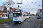 RNV Düwag Hängerzug 1017+1057 am 01.03.20 in Ludwigshafen Oggersheim bei einer Sonderfahrt