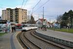 RNV Düwag Hängerzug 1017+1057 am 01.03.20 in Ludwigshafen Oggersheim bei einer Sonderfahrt