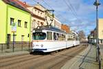 RNV Düwag Hängerzug 1017+1057 am 01.03.20 in Ludwigshafen bei einer Sonderfahrt