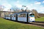 RNV Düwag Hängerzug 1017+1057 am 01.03.20 in Ludwigshafen bei einer Sonderfahrt