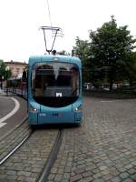 Eine RNV Variobahn (RNV8) in Bad Dürkheim am 29.07.11