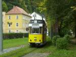 Triebwagen der Kirnitschtalbahn in Bad Schandau beim umrangieren am 05.10.2012     