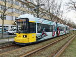 
GT6N Nr. 1544 als Linie 60 nach Berlin Friedrichshagen - Altes Wasserwerk  am 02. Februar 2018 im Sterndamm in Berlin Johannisthal.
