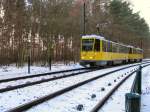 Uferbahn Alt-Schmckwitz im Winter 2007: TATRA T6 in Doppeltraktion, auch schon wieder Vergangenheit