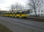 Berlin: Straenbahnlinie M13 nach Wedding Virchow-Klinikum an der Haltestelle Weiensee Betriebshof Indira-Ghandi-Strae.