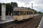 BERLIN, 19.07.2009, Straßenbahnwagen 5984 auf Sonderfahrt an der Straßenbahnhaltestelle Prenzlauer Allee/Ostseestraße