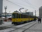 Berlin: Straenbahnlinie M4 nach S-Bahnhof Hackescher Markt am S+U Bahnhof Alexanderplatz.