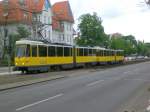 Berlin: Straenbahnlinie M17 nach Falkenberg am S-Bahnhof Schneweide.(14.5.2010)