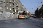 Berlin BVG SL 4 (KT4D 218 207-3) Prenzlauer Berg, Eberswalder Straße im April 1993. - Scan eines Diapositivs. Film: AGFA Agfachrome 200 RS. Kamera: Leica CL.