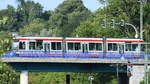 Ein Niederflurtriebwagen NF6D der BOGESTRA eingesetzt auf der Linie 308 nach Hattingen.