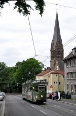 Bogestra Partywagen zwischen den Haltestellen  Dahlhausen  und  Auf dem Holte  (27.05.2012).