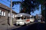 Brandenburg Tw 134 mit Bw 260 erreicht Plaue, 11.07.1994.