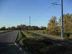 Die Gleisanlagen der Straenbahnlinie M1 der Braunschweiger Straen in Wenden/Heideblick am 23.10.2011.