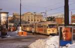 Tw 401 mit Bw 601 vor dem Bremer Hauptbahnhof, 10.01.1987.