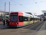 Wagen 3130 vom Typ GT8N-1 als Linie 1 Huchting am Hauptbahnhof, 29.03.14