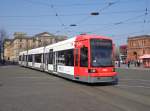 Wagen 3108 vom Typ GT8N-1 als Linie 1 Bf.Mahndorf am Hauptbahnhof, 29.03.14