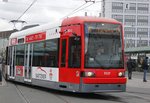 Bremer Straßenbahn 3127 vom Typ GT8N am Bremer Hauptbahnhof, am 26.04.2016.