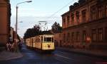 Im August 1977 ist Tw 351 der Karl-Marx-Stdter Straenbahn nach Siegmar unterwegs