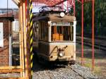 Ein ehemaliger Aufbautriebwagen der Dortmunder Straenahn in dem kleinen Straenbahnmuseum am Mooskamp in Dortmund-Nette, 4.