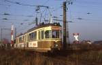 Dortmund Party/Museums-Tw 221 ex 21 auf einer Sonderfahrt an der Niveaukreuzung Obernette, 01.12.1991.