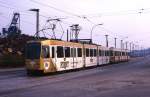 Dortmund Tw 154 und 121 im Hafen, 18.10.1986.