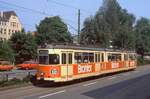 Dortmund Tw 5 in der umleitungsbedingt befahrenen Jgerstrae, 18.06.1988.